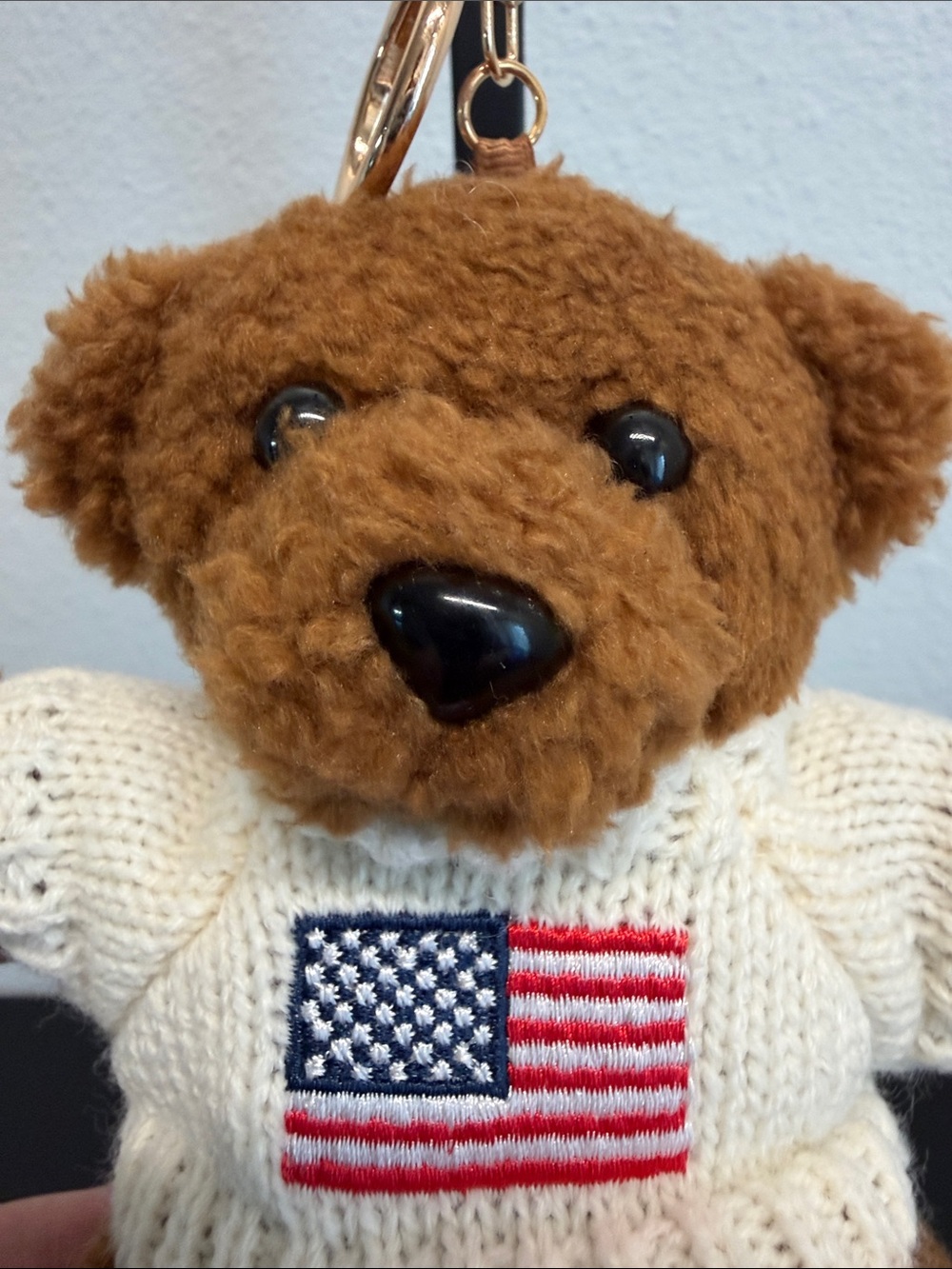Natasha | Whimsical Teddy Bear Sweater w/ American Flag Bag Charm🇺🇸 🧸 - Picture 5 of 7